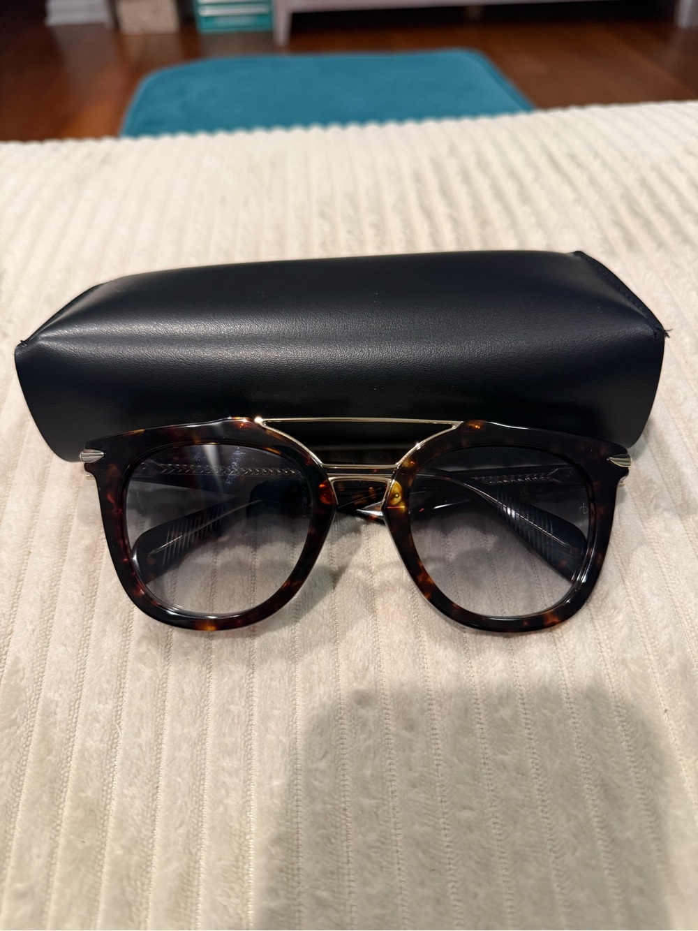 Rag and Bone Tortoiseshell Sunglasses with Gold Bridge